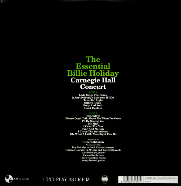 HOLIDAY, BILLIE essential Billie Holiday - Carnegie Hall Concert LP