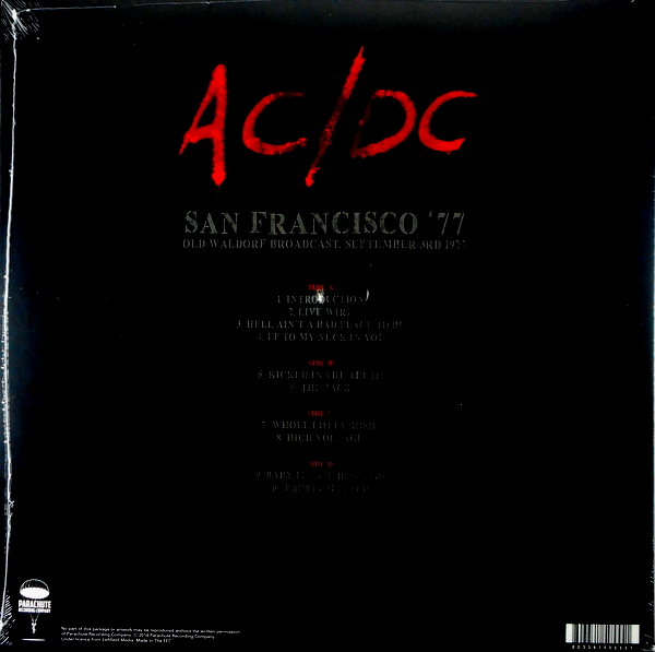 AC/DC san francisco '77 LP