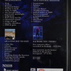 ANATHEMA fine days 1999 - 2004 CD back