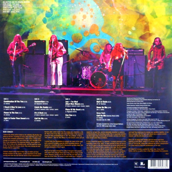 BIG BROTHER & THE HOLDING COMPANY live at the carousel ballroom 1968 LP