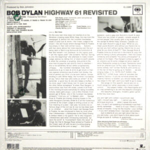 DYLAN, BOB highway 61 revisited LP back