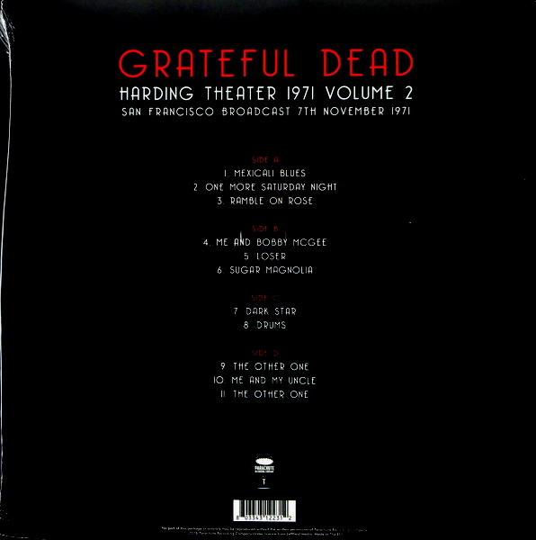GRATEFUL DEAD harding theater 1971 - vol 2 LP