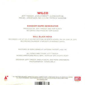 WILCO random name genrator 7" inch single back